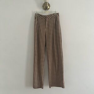 Cider brown and cream gingham pants